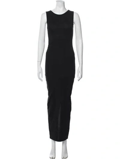 Pre-owned Allsaints Crew Neck Long Dress In Black