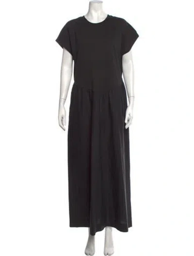 Pre-owned Allsaints Crew Neck Long Dress In Black
