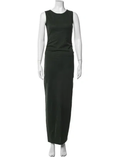 Pre-owned Allsaints Crew Neck Long Dress In Black