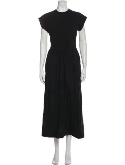 Pre-owned Allsaints Crew Neck Long Dress In Blue