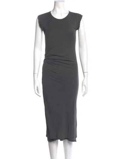 Pre-owned Allsaints Crew Neck Long Dress In Gray