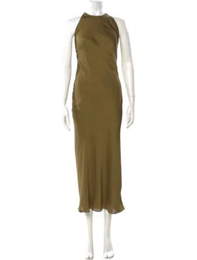 Pre-owned Allsaints Crew Neck Long Dress In Green