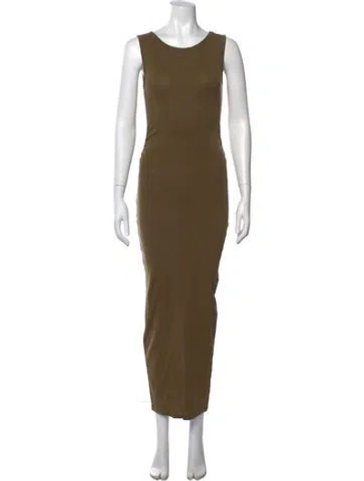 Pre-owned Allsaints Crew Neck Long Dress In Green