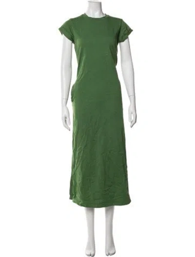 Pre-owned Allsaints Crew Neck Long Dress In Green