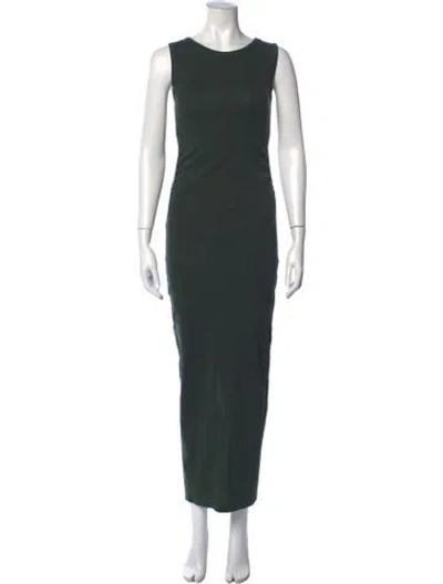 Pre-owned Allsaints Crew Neck Long Dress In Green