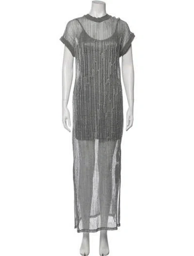 Pre-owned Allsaints Crew Neck Long Dress In Multi