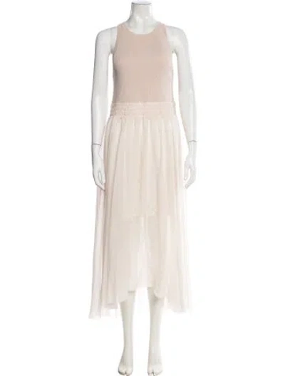 Pre-owned Allsaints Crew Neck Long Dress In Neutral