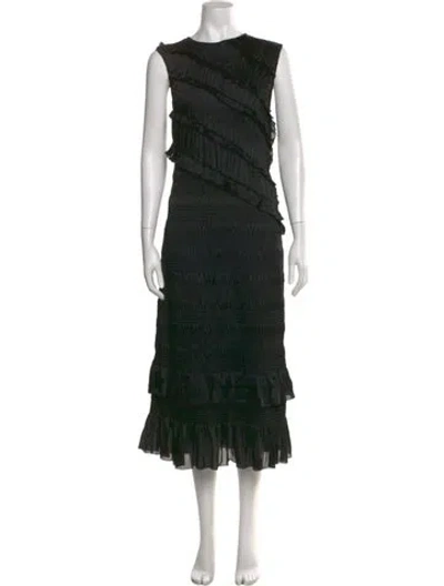 Pre-owned Allsaints Crew Neck Long Dress W/ Tags In Black