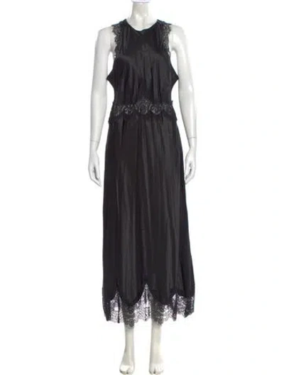 Pre-owned Allsaints Crew Neck Long Dress W/ Tags In Black