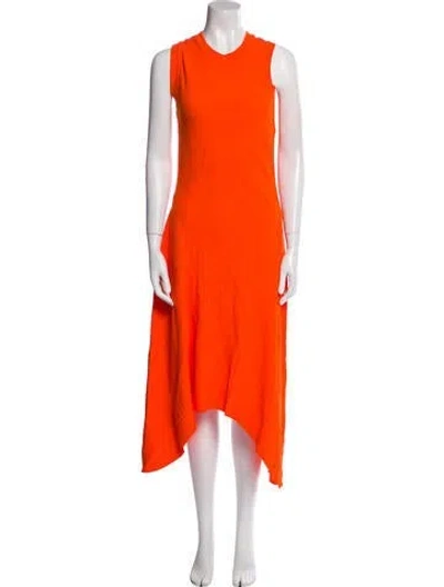 Pre-owned Allsaints Crew Neck Long Dress W/ Tags In Orange