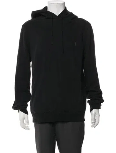 Pre-owned Allsaints Crew Neck Long Sleeve Hoodie In Black