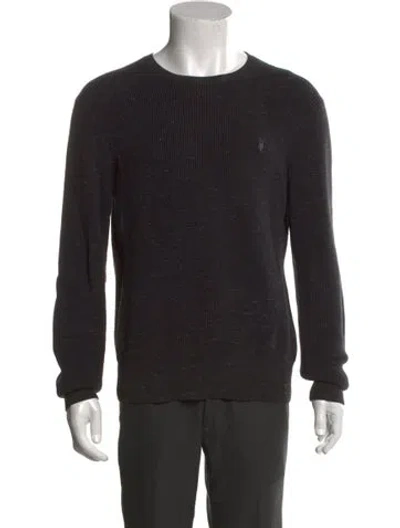 Pre-owned Allsaints Crew Neck Long Sleeve Pullover In Black