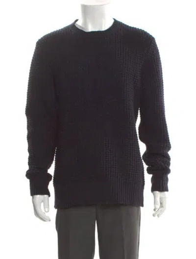 Pre-owned Allsaints Crew Neck Long Sleeve Pullover In Blue