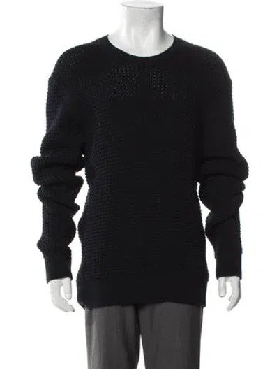 Pre-owned Allsaints Crew Neck Long Sleeve Pullover In Blue