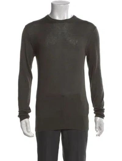 Pre-owned Allsaints Crew Neck Long Sleeve Pullover In Green
