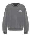 Allsaints Mens Washed Black Soleil Graphic-print Crewneck Cotton Sweatshirt