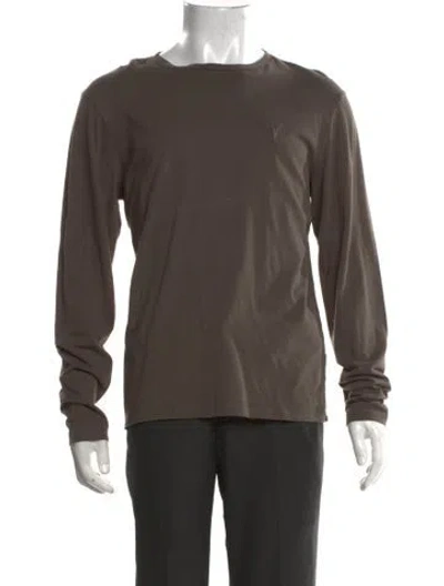 Pre-owned Allsaints Crew Neck Long Sleeve T-shirt In Brown