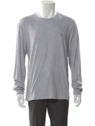 Pre-owned Allsaints Crew Neck Long Sleeve T-shirt In Gray