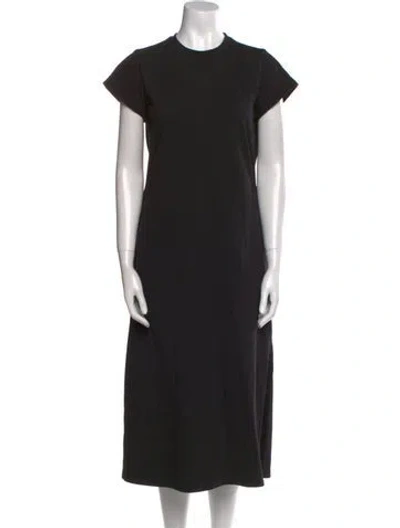 Pre-owned Allsaints Crew Neck Midi Length Dress In Black