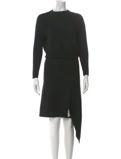 Pre-owned Allsaints Crew Neck Midi Length Dress In Black