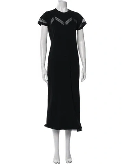 Pre-owned Allsaints Crew Neck Midi Length Dress In Black