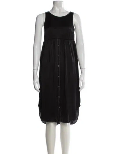 Pre-owned Allsaints Crew Neck Midi Length Dress In Black