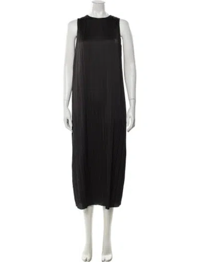 Pre-owned Allsaints Crew Neck Midi Length Dress In Black