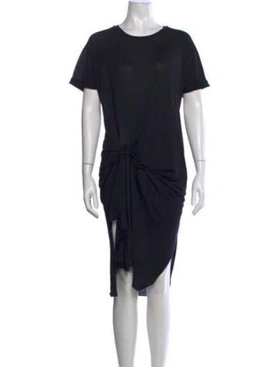 Pre-owned Allsaints Crew Neck Midi Length Dress In Black