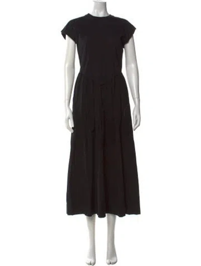 Pre-owned Allsaints Crew Neck Midi Length Dress In Black