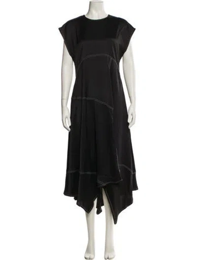 Pre-owned Allsaints Crew Neck Midi Length Dress In Blue