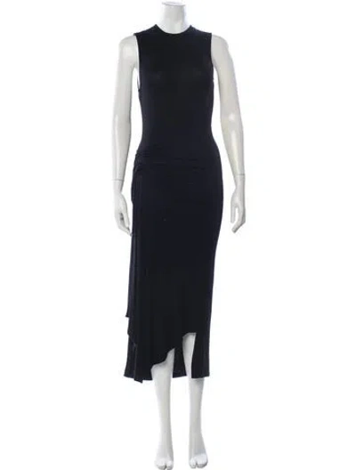Pre-owned Allsaints Crew Neck Midi Length Dress In Blue