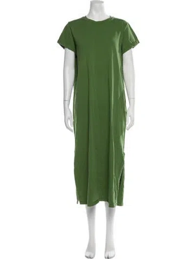 Pre-owned Allsaints Crew Neck Midi Length Dress In Green