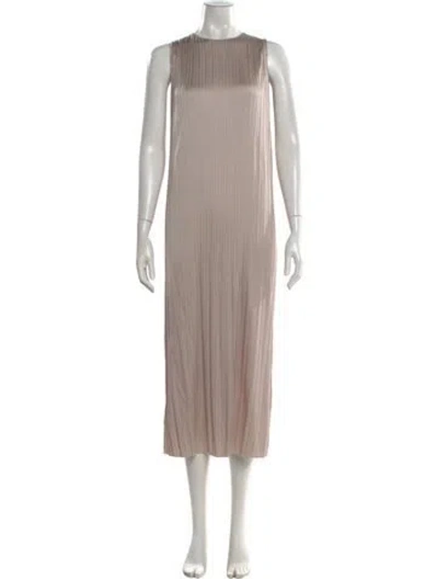 Pre-owned Allsaints Crew Neck Midi Length Dress In Neutral