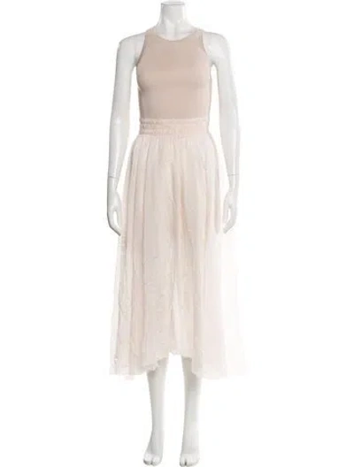Pre-owned Allsaints Crew Neck Midi Length Dress In Neutral