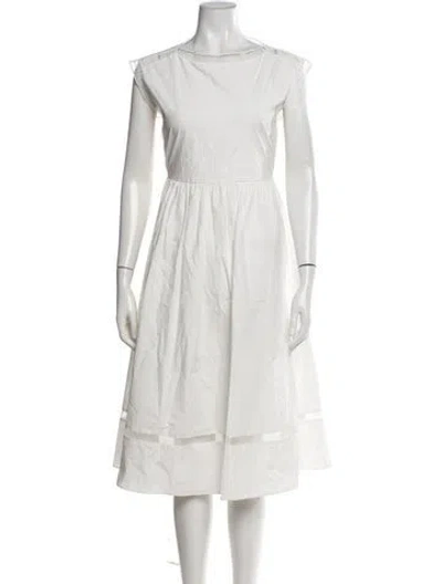Pre-owned Allsaints Crew Neck Midi Length Dress In Neutrals
