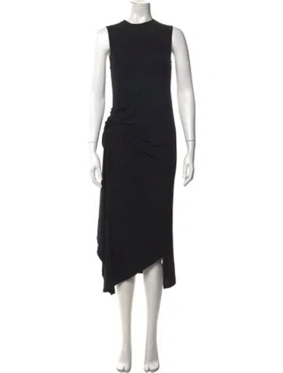 Pre-owned Allsaints Crew Neck Midi Length Dress W/ Tags In Black