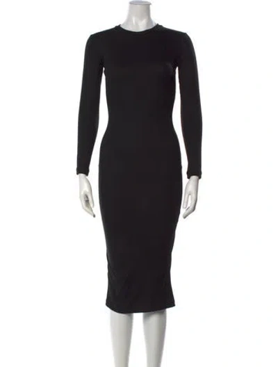 Pre-owned Allsaints Crew Neck Midi Length Dress W/ Tags In Black