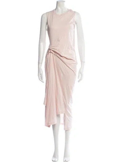 Pre-owned Allsaints Crew Neck Midi Length Dress W/ Tags In Pink