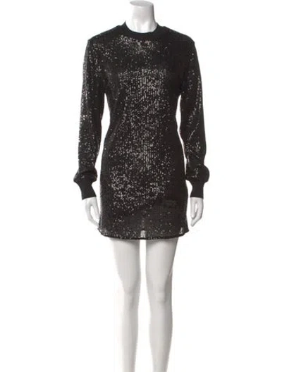 Pre-owned Allsaints Crew Neck Mini Dress In Black