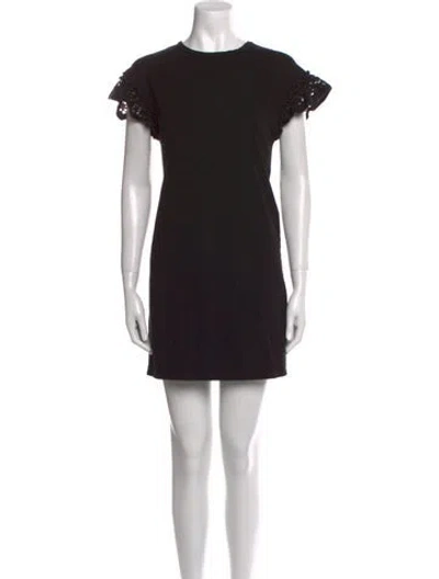 Pre-owned Allsaints Crew Neck Mini Dress In Black