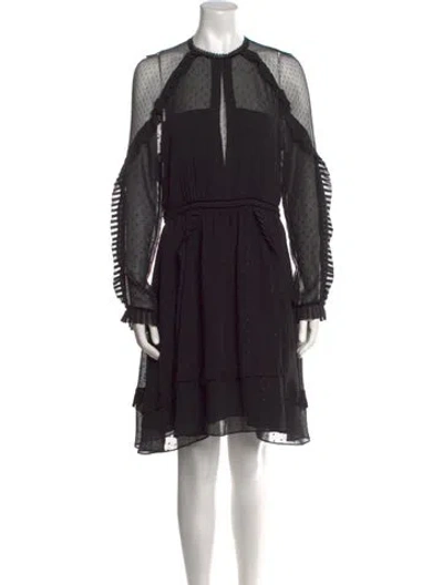 Pre-owned Allsaints Crew Neck Mini Dress In Black