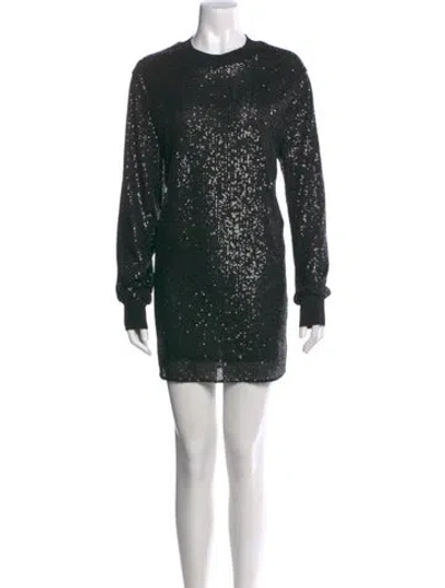 Pre-owned Allsaints Crew Neck Mini Dress In Black