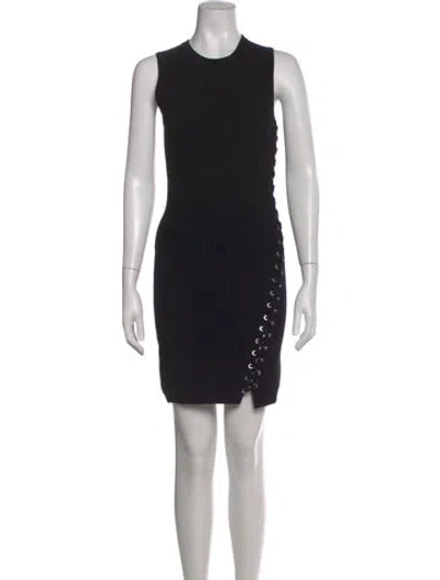 Pre-owned Allsaints Crew Neck Mini Dress In Black