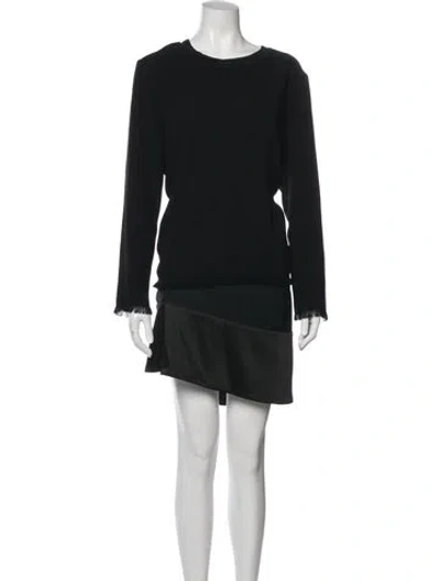 Pre-owned Allsaints Crew Neck Mini Dress In Black