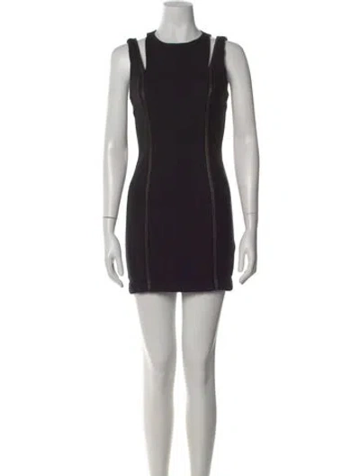 Pre-owned Allsaints Crew Neck Mini Dress In Black