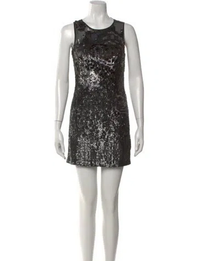 Pre-owned Allsaints Crew Neck Mini Dress In Black