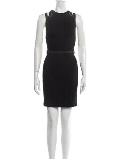 Pre-owned Allsaints Crew Neck Mini Dress In Black