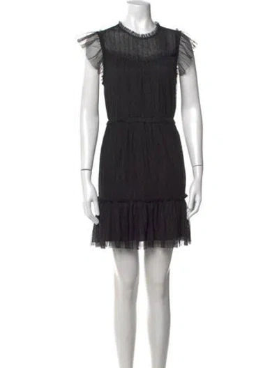 Pre-owned Allsaints Crew Neck Mini Dress In Black