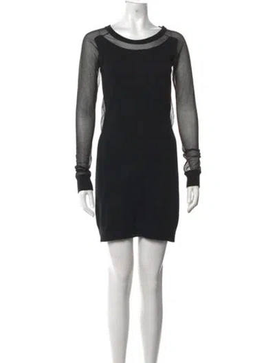 Pre-owned Allsaints Crew Neck Mini Dress In Black
