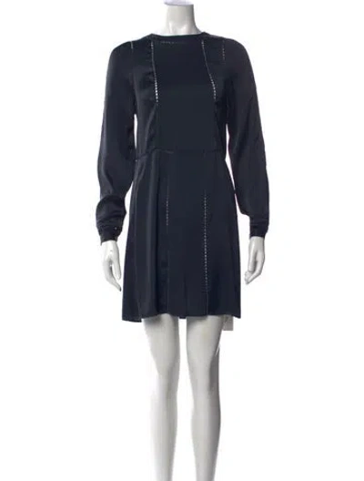Pre-owned Allsaints Crew Neck Mini Dress In Blue
